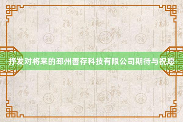 抒发对将来的邳州善存科技有限公司期待与祝愿