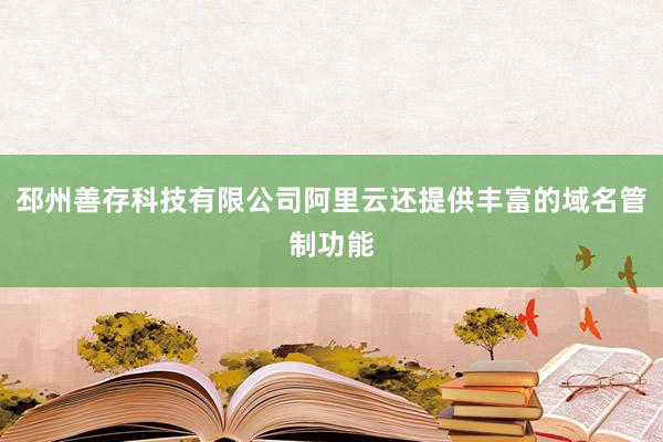 邳州善存科技有限公司阿里云还提供丰富的域名管制功能